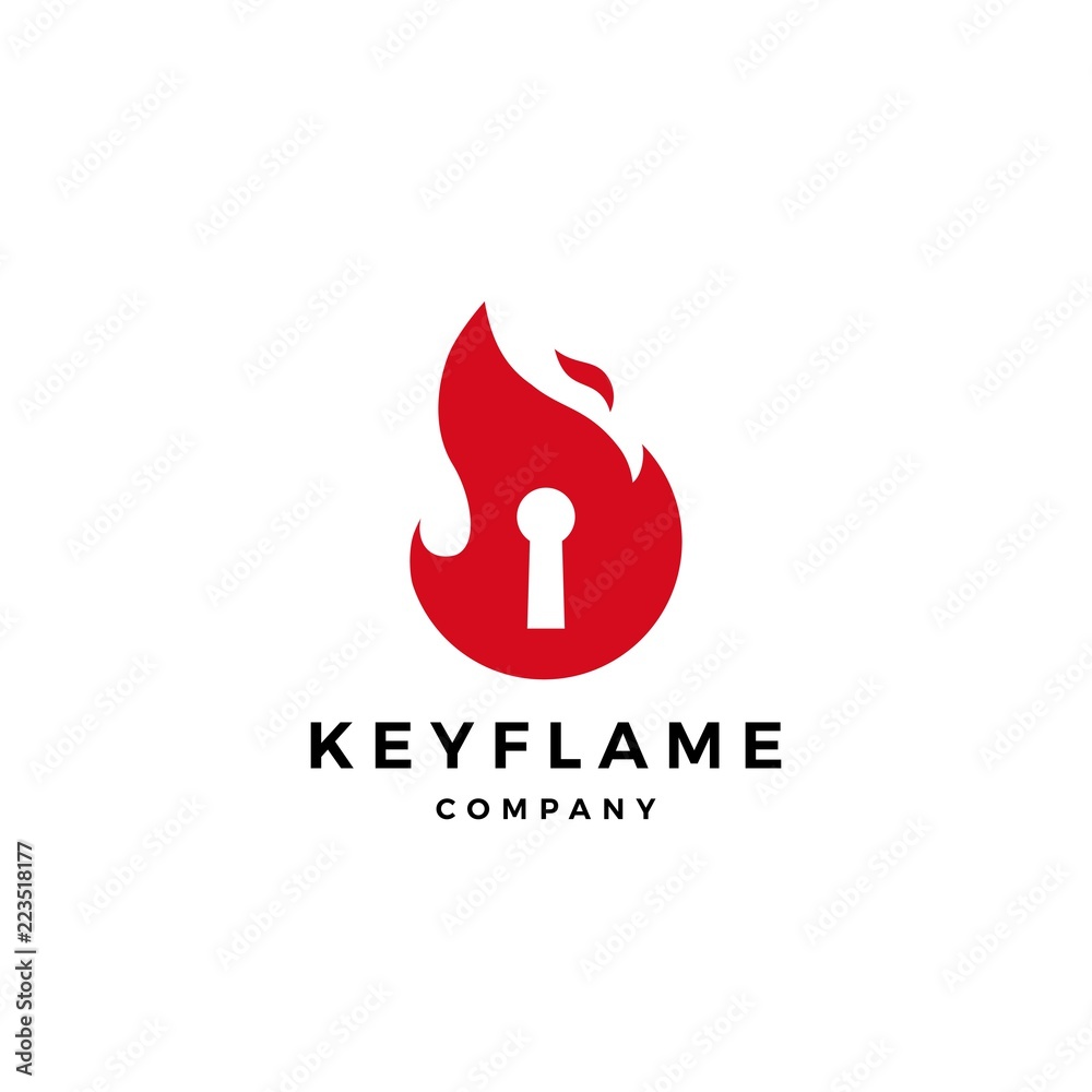 fire flame key logo icon fire flame key logo icon