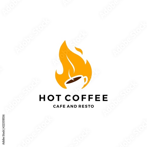 fire flame hot water logo icon