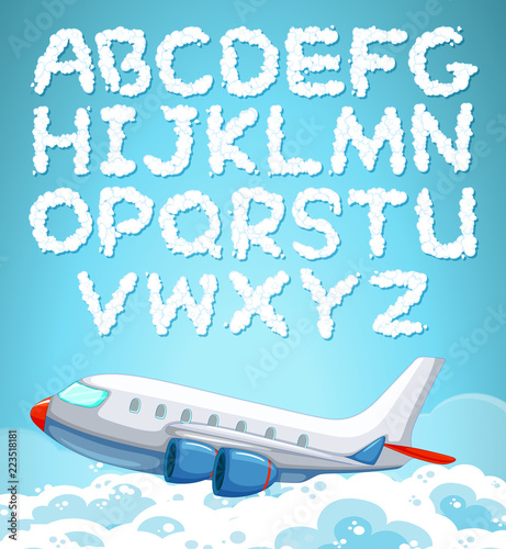 Cloud english alphabet font