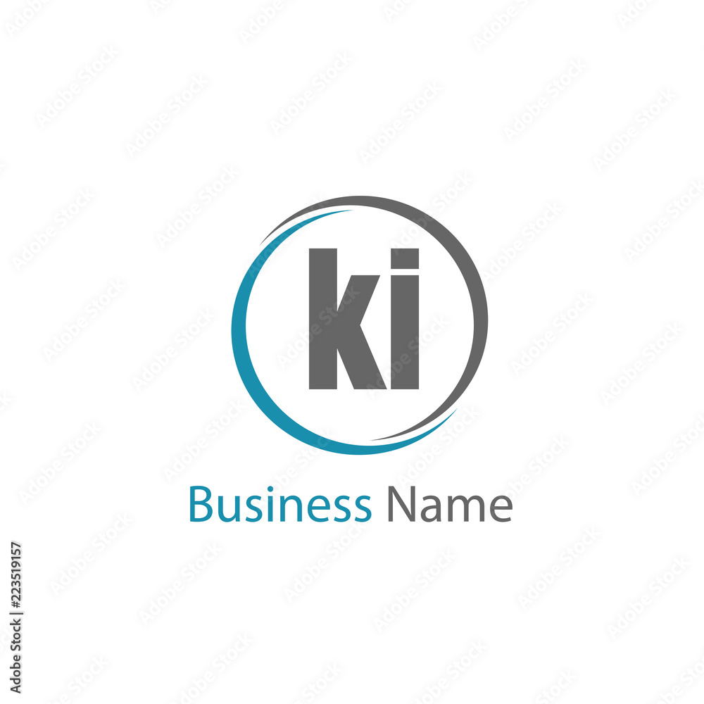 Initial Letter KI Logo Template Design