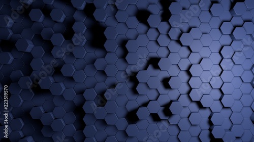 Abstraktes blaues Wabenmuster Hintergrund 