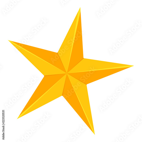 Colorful cartoon 5 point golden star