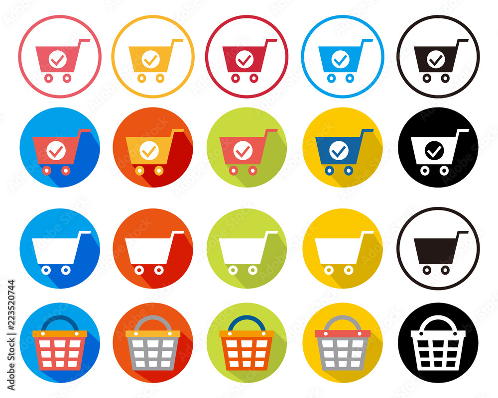 ショッピングカート カゴ アイコン ショッピング Stock ベクター Adobe Stock