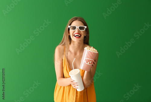 Emotional young woman with ...