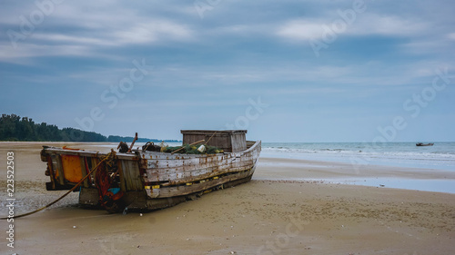 Old fishing boat. Mong Cai  Vietnam