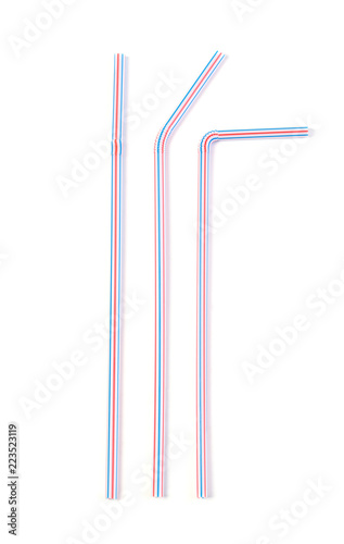 Colorful drinking straws isolated