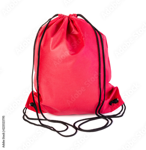 drawstring pack isolated
