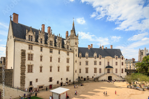 People visiting The Château des ducs de Bretagne (Castle of the Dukes of Brittany) in summer in the city of Nantes, France, on July 29, 2014
 photo