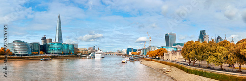 London, South Bank Of The Thames on a bright day in Autumn