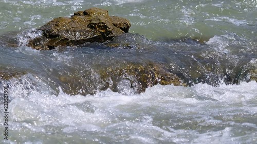 Rapids on river Vydriha near village Belovo in  Siberia, Russia photo