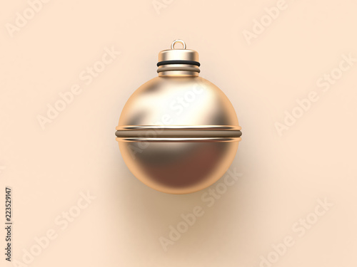 3d rendering gold ball christmas concept