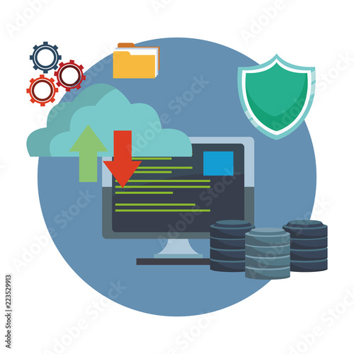 Cloud computing and database icons