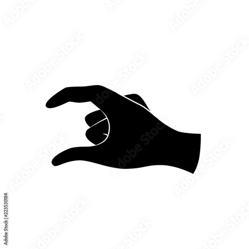 Hand measuring vector icon. 