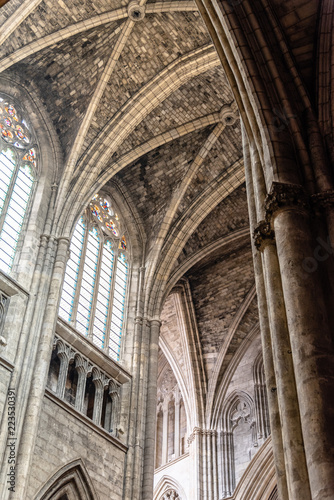 Interior view of St Andrew Cathedral in Bordeaux