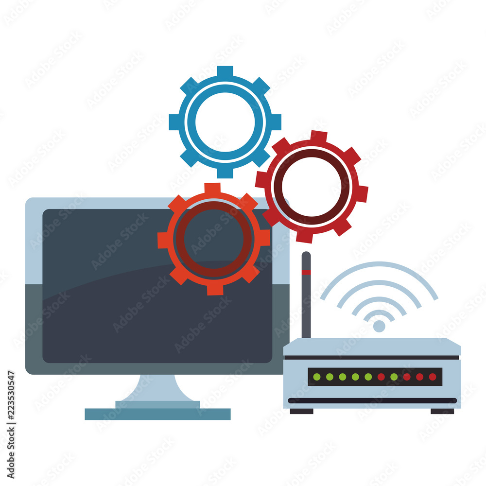 Computer with wifi and gears