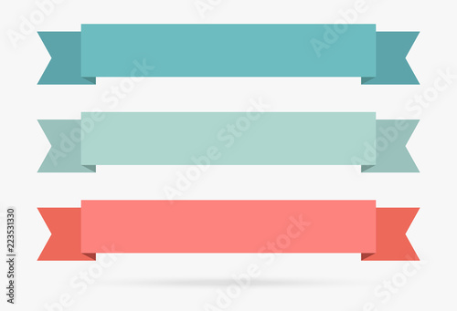 popular label ribbon pastel color banner origami paper vintage isolated background
