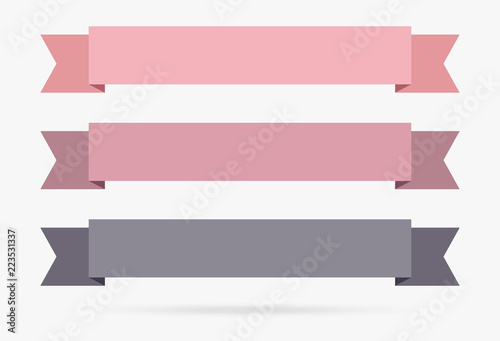 popular label ribbon pastel color banner origami paper vintage isolated background