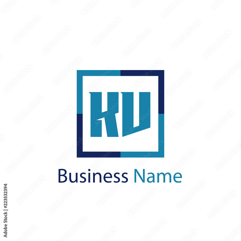 Fototapeta premium Initial Letter KV Logo Template Design