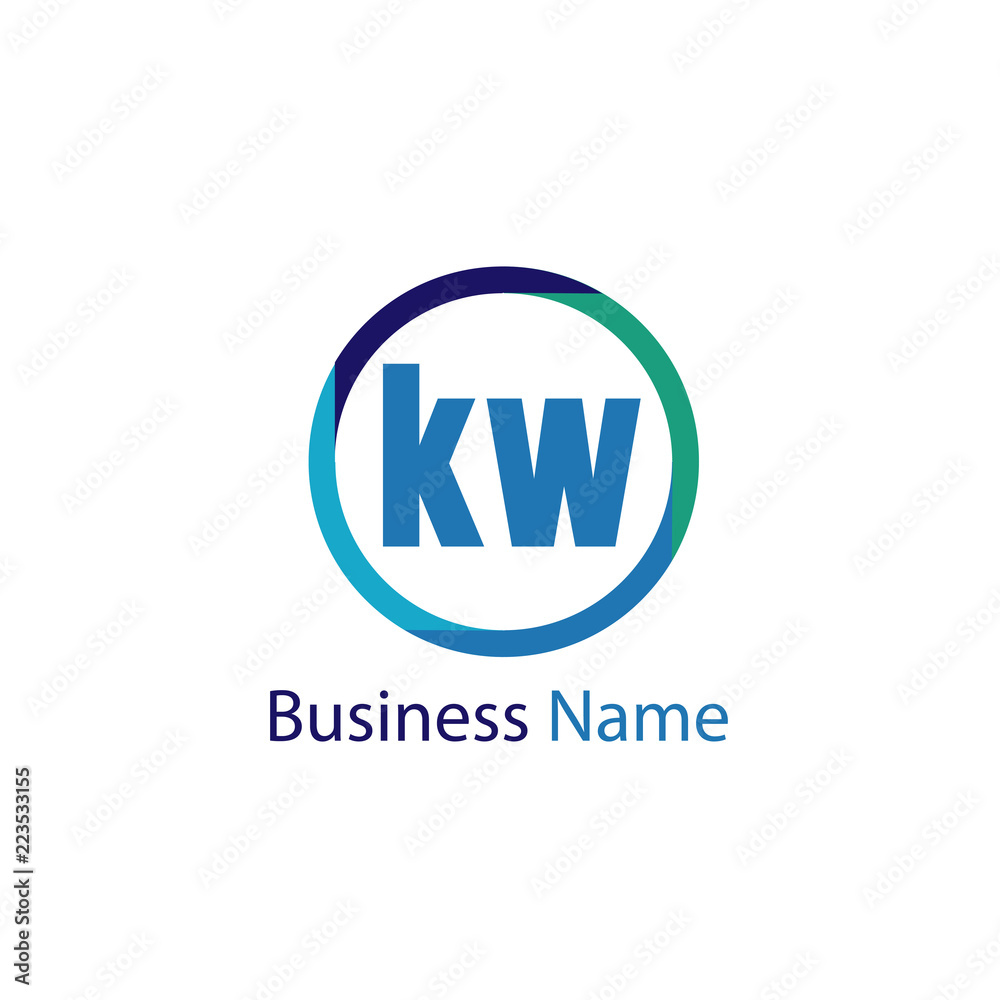 Initial Letter KW Logo Template Design Initial Letter KW Logo Template Design