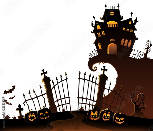 Halloween house silhouette theme 6