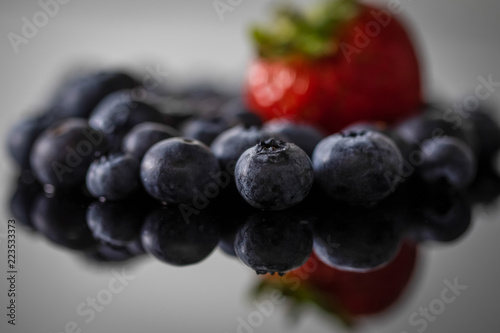 Soft fruit, blueberries isolated
