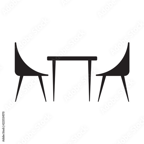 table and chairs icon-vector illustration photo