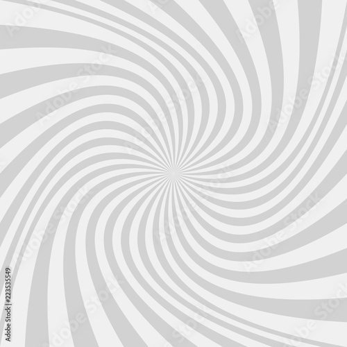 Light grey abstract spiral design background - vector graphic design from twisted rays