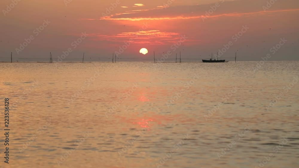 Fishermen boat at sunrise Fishermen boat at sunrise