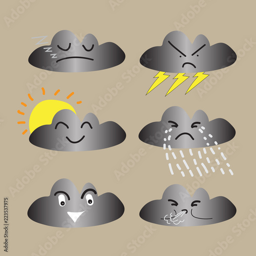 Vector illustration, clouds in different ways.