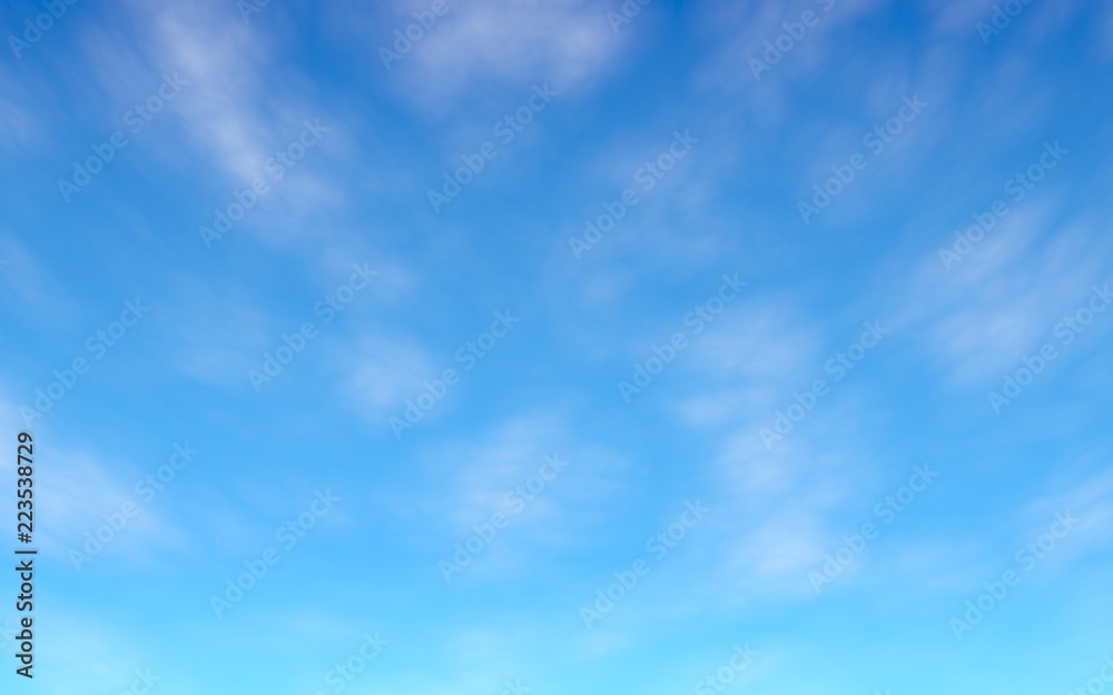 Obraz premium Cumulus white clouds in the clear blue sky in the morning. Blue sky background with white clouds. 3D illustration