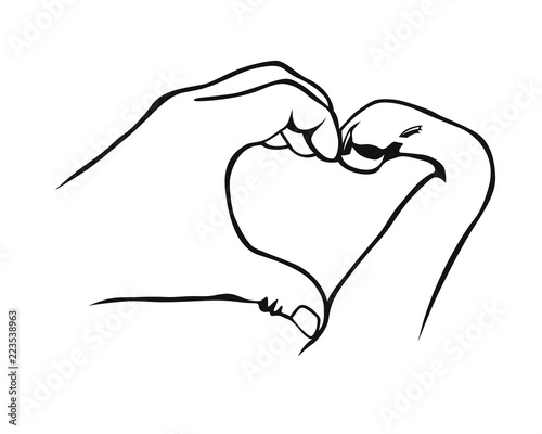 Freundschaft - Pfote und Hand - Herz
