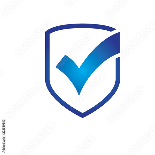Check Mark Shield and Vote Logo Vector