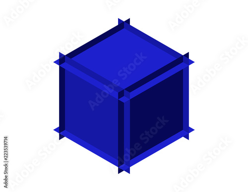 Abstract polygonal cube. Is...