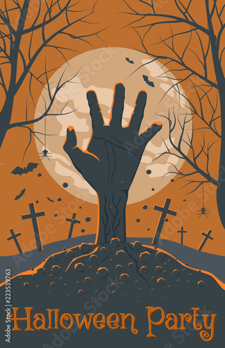 Zombie hand Halloween background