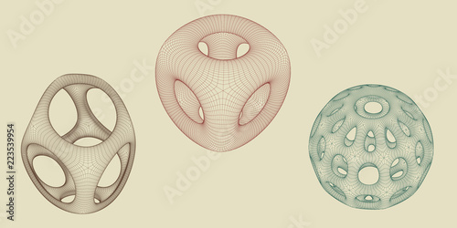Abstract 3d shape set with ...