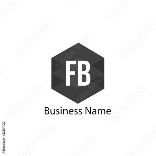 Initial Letter FB Logo Template Design