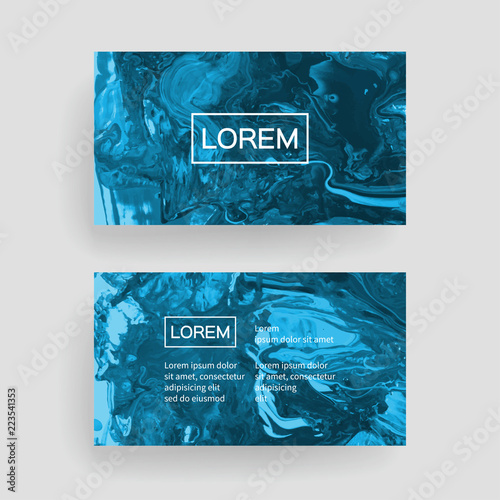 Set of vector business card templates with brush stroke background.