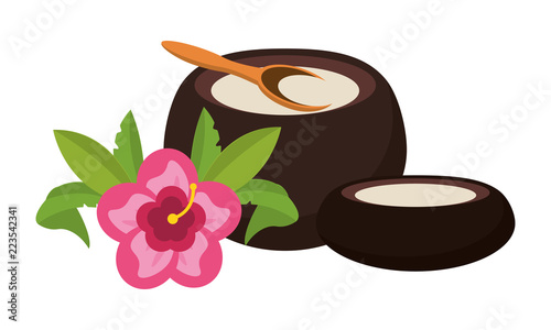 Spa oil pots and spoon
