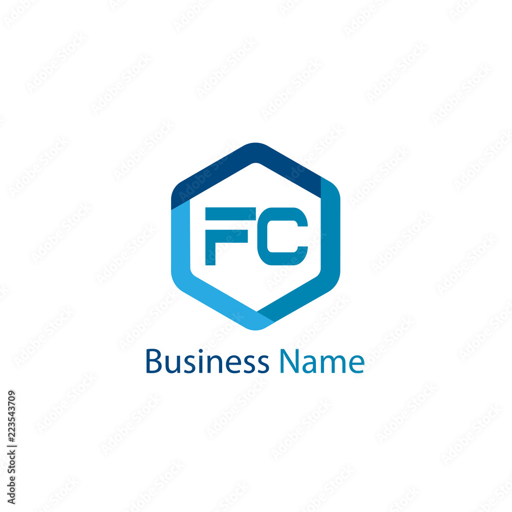 Initial Letter FC Logo Template Design Initial Letter FC Logo Template Design