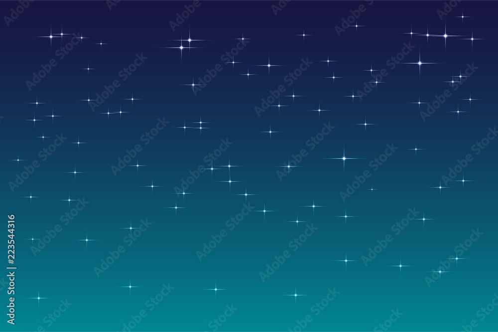 Fototapeta premium Blue dark night sky with stars background