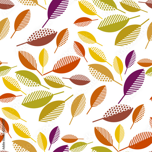  colorful fall leaves seamless pattern