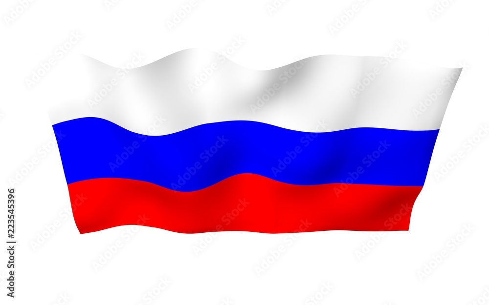 Waving flag of the Russian Federation. The National. State symbol of the Russia. 3D illustration Waving flag of the Russian Federation. The National. State symbol of the Russia. 3D illustration