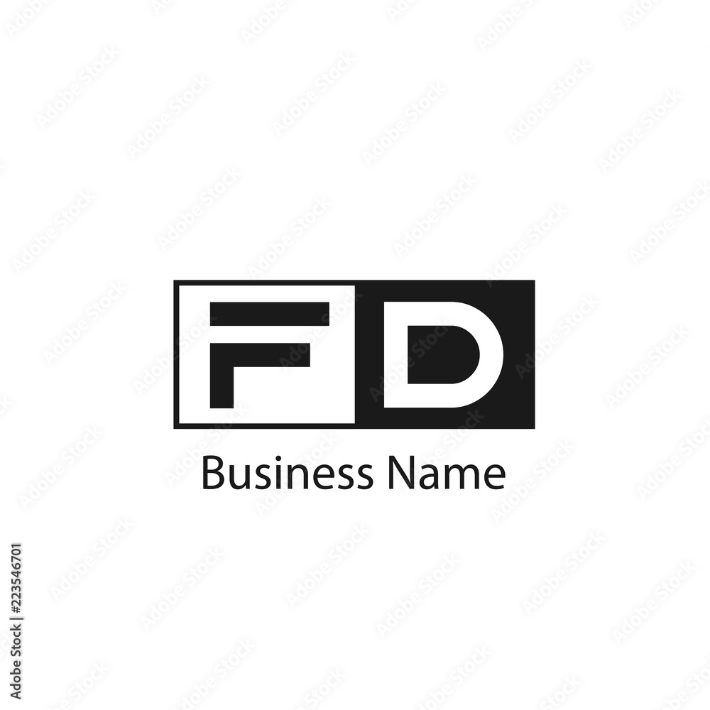 Initial Letter FD Logo Template Design