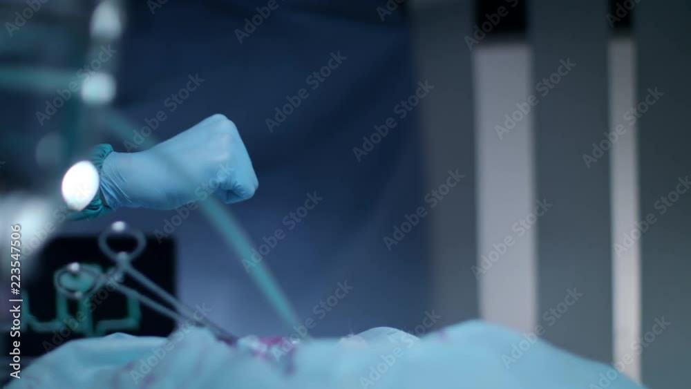 Medical hand give five at surgeon room. Surgeon hand fist pump after ...