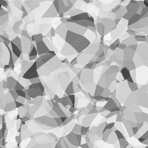 Abstract vector space monochrome background. Chaotically fluid connected points and polygons debris flying in space. Futuristic technology style. Elegant background for business presentations.