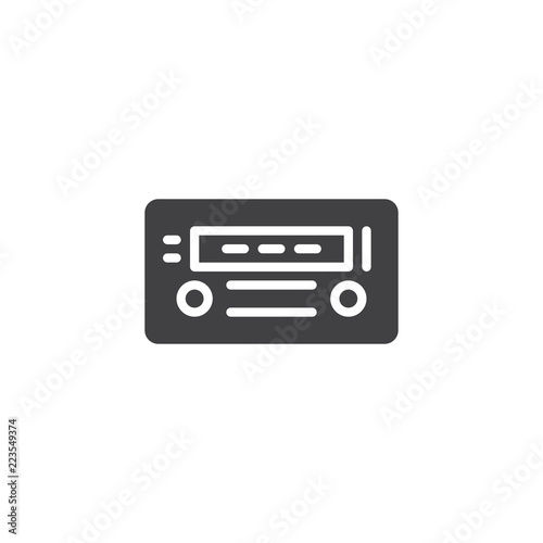 Car radio vector icon. filled flat sign for mobile concept and web design. Radio Receiver simple solid icon. Symbol, logo illustration. Pixel perfect vector graphics