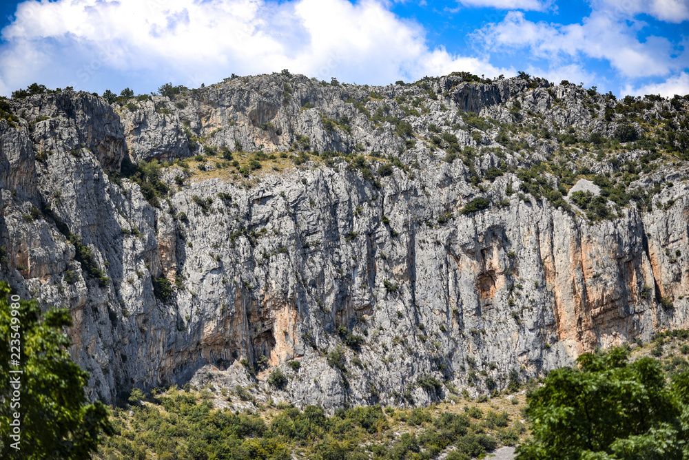 Mountain landscape, limestone rocks in Montenegro.