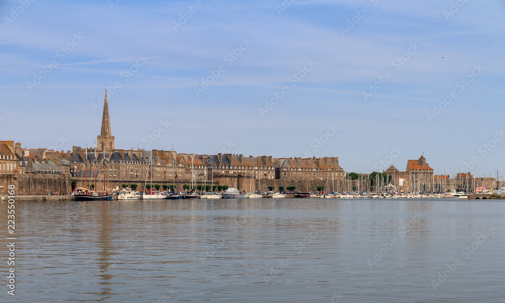 Beautiful cityscape view of historic walled port city Saint-Malo in Brittany, France, a major summer vacation tourist destination
Beautiful cityscape view of historic walled port city Saint-Malo in Brittany, France, a major summer vacation tourist destination