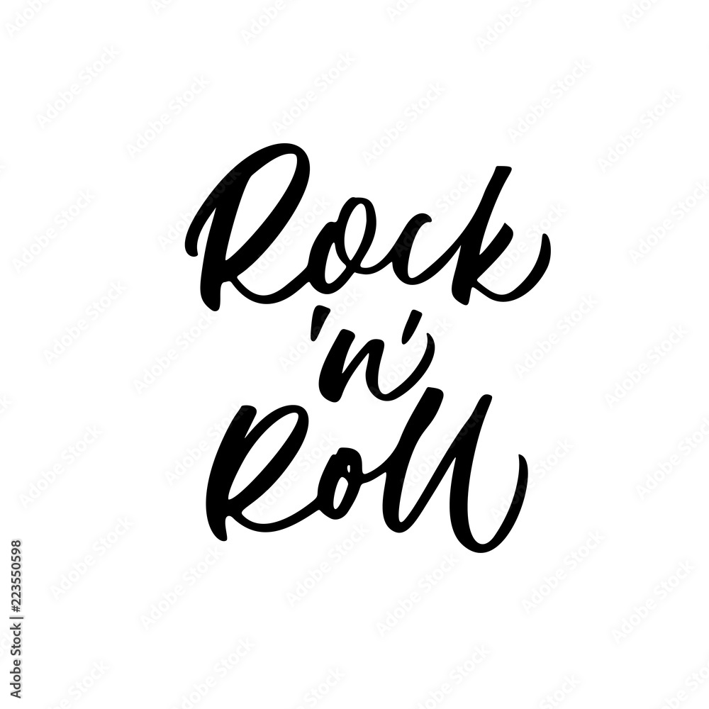 Rock'n'roll card. Hand drawn brush style modern calligraphy. Vector illustration of handwritten lettering. Rock'n'roll card. Hand drawn brush style modern calligraphy. Vector illustration of handwritten lettering.