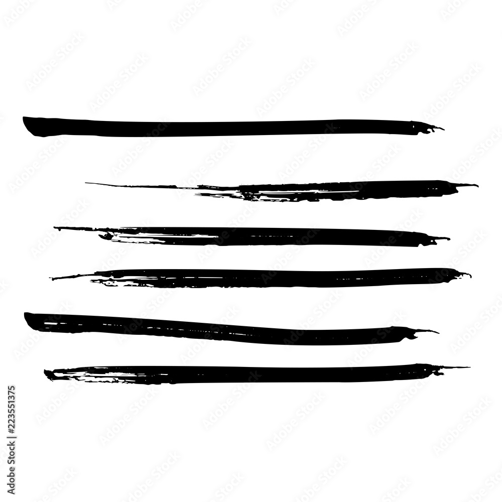 Set of black paint, ink brush strokes, lines. Dirty artistic design elements. Vector eps10. Set of black paint, ink brush strokes, lines. Dirty artistic design elements. Vector eps10.
